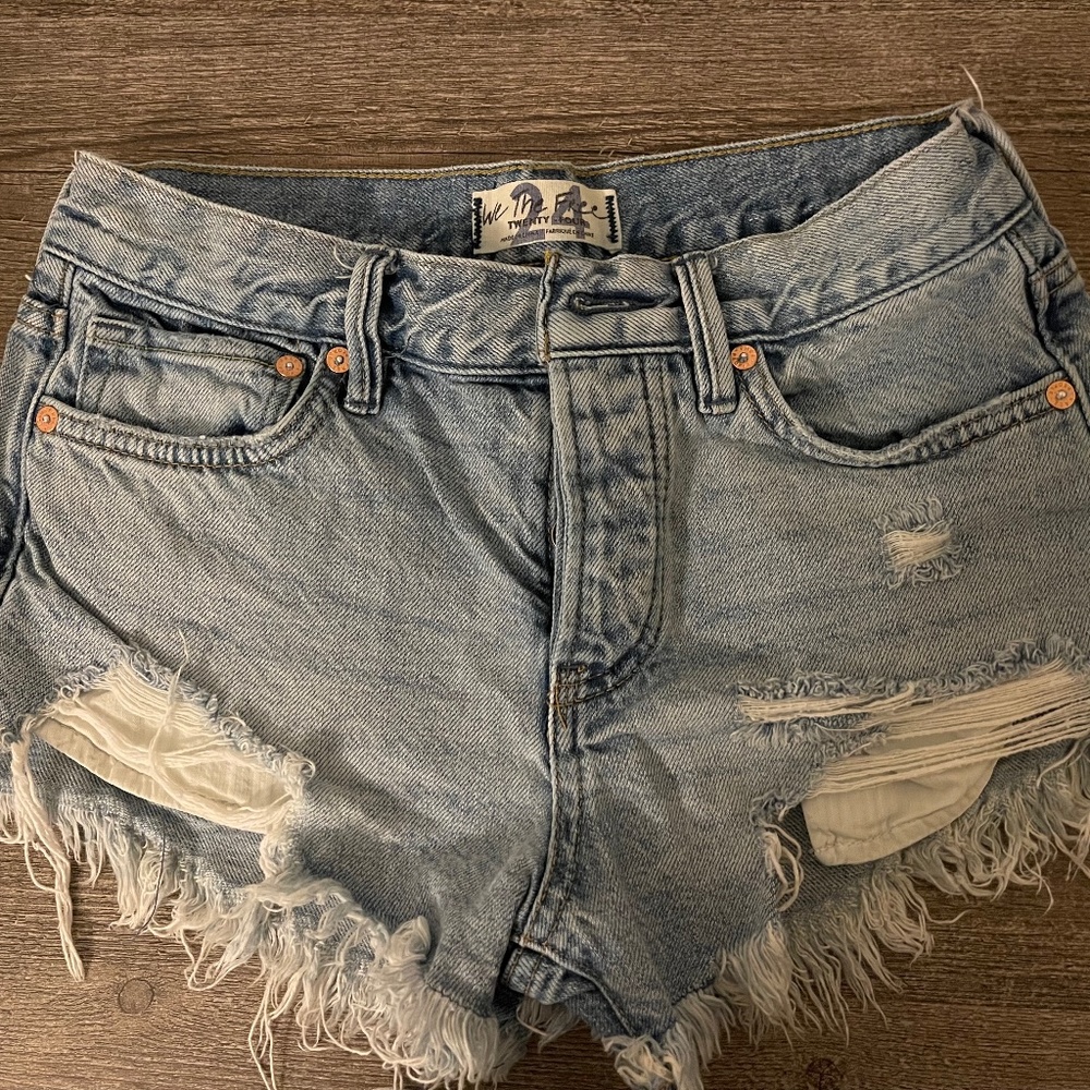 Free People Distressed Jean Shorts